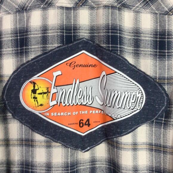 Reworked Endless Summer O'NEILL Surfing Flannel Blue Large - Picture 2 of 6